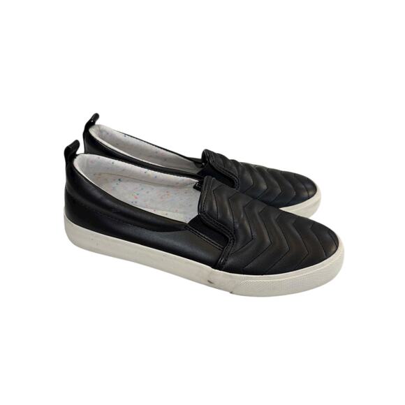 New Cat & Jack Big Kids Black Quilted Slip-on Sneakers Size 5 - Picture 2 of 6